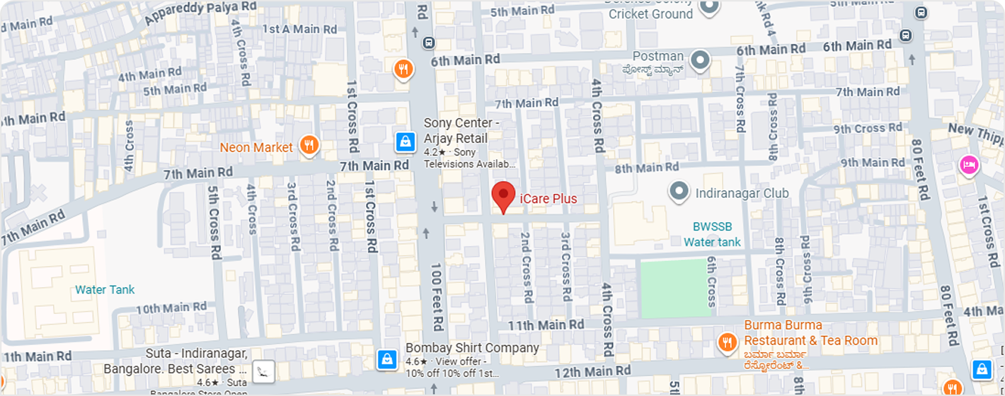 iCare Plus Indiranagar map