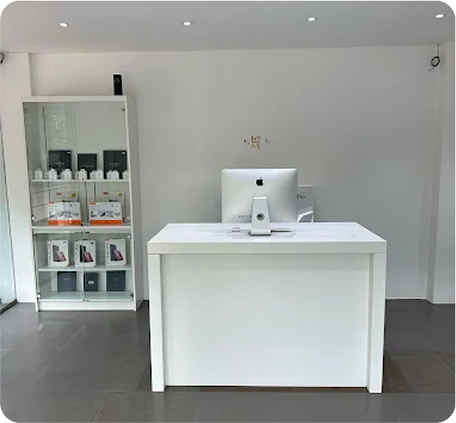 Interior of iCare Plus Apple Service Center in Vidyaranyapura, Bangalore